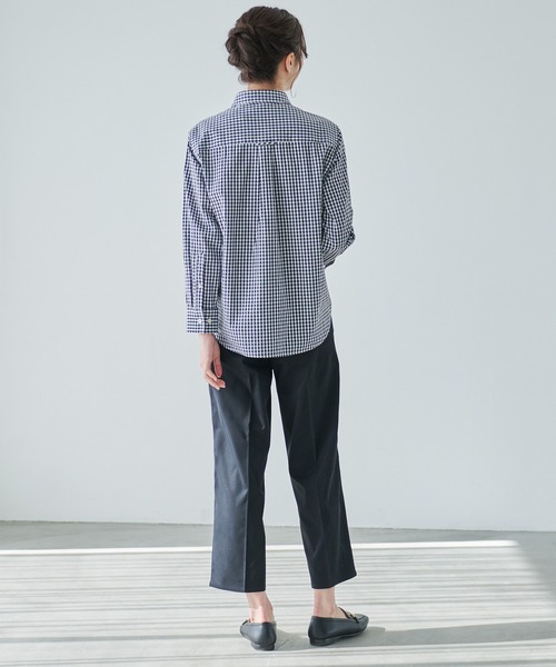 Arnold Palmer（アーノルドパーマー）の「ギンガムチェック リラックス シャツ（シャツ/ブラウス・レディース・ダークネイビー/ネイビー/ブラック・S/M/L）」の9枚目の写真