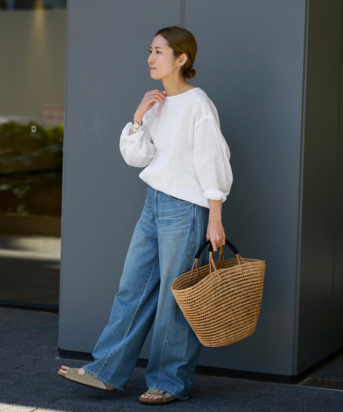 FRAMeWORK（フレームワーク）の「NEWフレンチリネンクルーネックプルオーバー（シャツ/ブラウス・レディース・ベージュ/ホワイト/ホワイト系その他・FREE）」の22枚目の写真