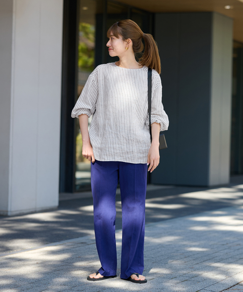 FRAMeWORK（フレームワーク）の「NEWフレンチリネンクルーネックプルオーバー（シャツ/ブラウス・レディース・ベージュ/ホワイト/ホワイト系その他・FREE）」の16枚目の写真