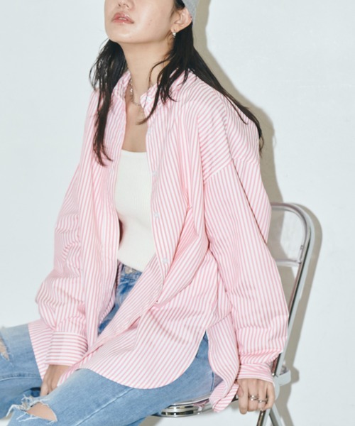 Auntie Rosa Holiday（アンティローザホリデー）の「オーバーサイズレギュラーカラーシャツ（シャツ/ブラウス・レディース・ライトブルー/ブルー/ホワイト/ピンク/ネイビー・FREE）」の5枚目の写真