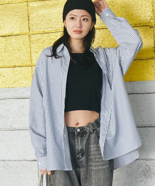 Auntie Rosa Holiday（アンティローザホリデー）の「オーバーサイズレギュラーカラーシャツ（シャツ/ブラウス・レディース・ライトブルー/ブルー/ホワイト/ピンク/ネイビー・FREE）」の6枚目の写真