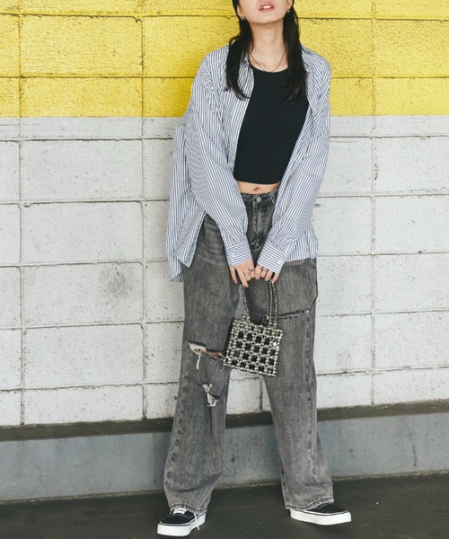 Auntie Rosa Holiday（アンティローザホリデー）の「オーバーサイズレギュラーカラーシャツ（シャツ/ブラウス・レディース・ライトブルー/ブルー/ホワイト/ピンク/ネイビー・FREE）」の11枚目の写真