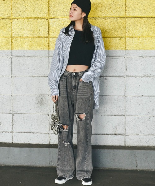 Auntie Rosa Holiday（アンティローザホリデー）の「オーバーサイズレギュラーカラーシャツ（シャツ/ブラウス・レディース・ライトブルー/ブルー/ホワイト/ピンク/ネイビー・FREE）」の13枚目の写真