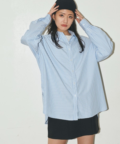 Auntie Rosa Holiday（アンティローザホリデー）の「オーバーサイズレギュラーカラーシャツ（シャツ/ブラウス・レディース・ライトブルー/ブルー/ホワイト/ピンク/ネイビー・FREE）」の18枚目の写真