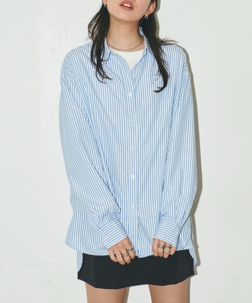 Auntie Rosa Holiday（アンティローザホリデー）の「オーバーサイズレギュラーカラーシャツ（シャツ/ブラウス・レディース・ライトブルー/ブルー/ホワイト/ピンク/ネイビー・FREE）」の16枚目の写真