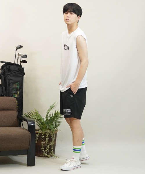 NEW ERA(ニューエラ)の「NEW ERA/ニューエラ ハーフパンツ ショートパンツ ショーツ ロゴ シンプル ナイロン ストレッチ 撥水 14121986(その他パンツ・メンズ・ブラック・L/XL/M)」の10枚目の写真