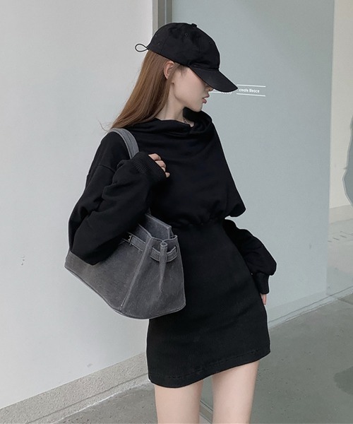 Miniministore(ミニミニストア)の「スウェットワンピ フード付き 長袖 黒(ワンピース・レディース・ブラック・L/XL/M)」の9枚目の写真
