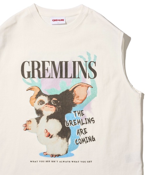ADPOSION(アドポーション)の「【GREMLINS / グレムリン】ヴィンテージ風ノースリーブTシャツ(Tシャツ/カットソー・メンズ・ブラック/チャコールグレー/ホワイト・MEDIUM/LARGE/X-LARGE)」の1枚目の写真