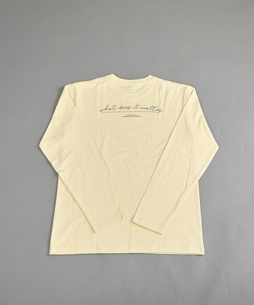 VIBGYOR(ヴィブジョー)の「ヘヴィウェイト天竺 プリント 長袖 クルーネック(Tシャツ/カットソー・メンズ・ホワイト/イエロー系その他/ブラック・MEDIUM/LARGE)」の3枚目の写真