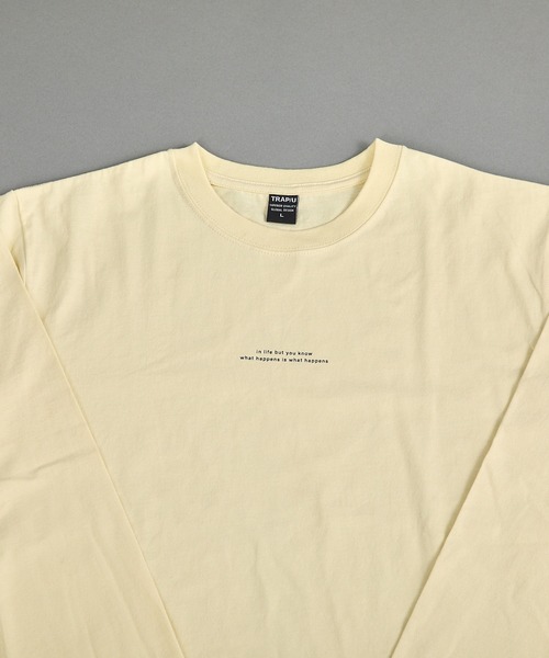 VIBGYOR(ヴィブジョー)の「ヘヴィウェイト天竺 プリント 長袖 クルーネック(Tシャツ/カットソー・メンズ・ホワイト/イエロー系その他/ブラック・MEDIUM/LARGE)」の10枚目の写真