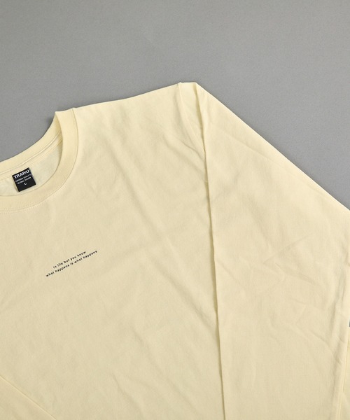 VIBGYOR(ヴィブジョー)の「ヘヴィウェイト天竺 プリント 長袖 クルーネック(Tシャツ/カットソー・メンズ・ホワイト/イエロー系その他/ブラック・MEDIUM/LARGE)」の11枚目の写真