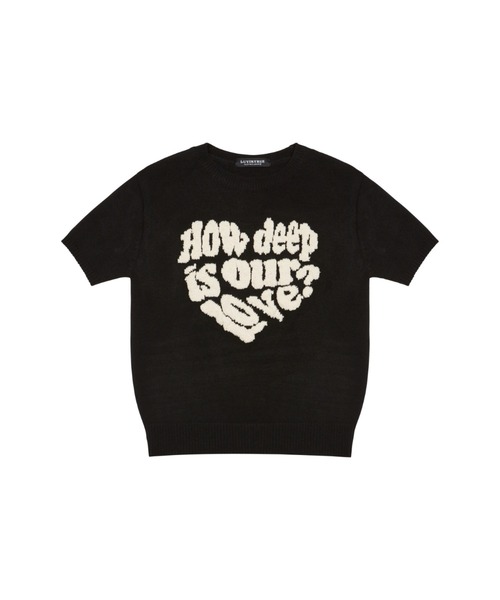 LUVISTRUE（ラヴイズトゥルー）の「DN BOUCLE LOVE KNIT（ニット/セーター・レディース・ネイビー/アイボリー/ブラック・FREE）」の5枚目の写真