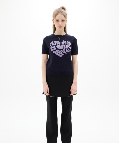 LUVISTRUE（ラヴイズトゥルー）の「DN BOUCLE LOVE KNIT（ニット/セーター・レディース・ネイビー/アイボリー/ブラック・FREE）」の13枚目の写真