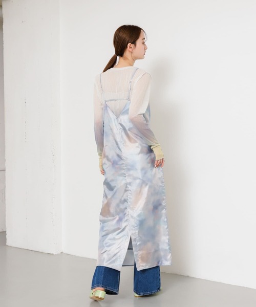 SENSE OF PLACE by URBAN RESEARCH（センスオブプレイスバイアーバンリサーチ）の「ボカシプリントキャミワンピース（ワンピース・レディース・グリーン/ブラック/ブルー・S/ONE）」の9枚目の写真