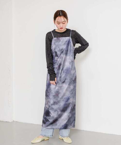 SENSE OF PLACE by URBAN RESEARCH（センスオブプレイスバイアーバンリサーチ）の「ボカシプリントキャミワンピース（ワンピース・レディース・グリーン/ブラック/ブルー・S/ONE）」の12枚目の写真