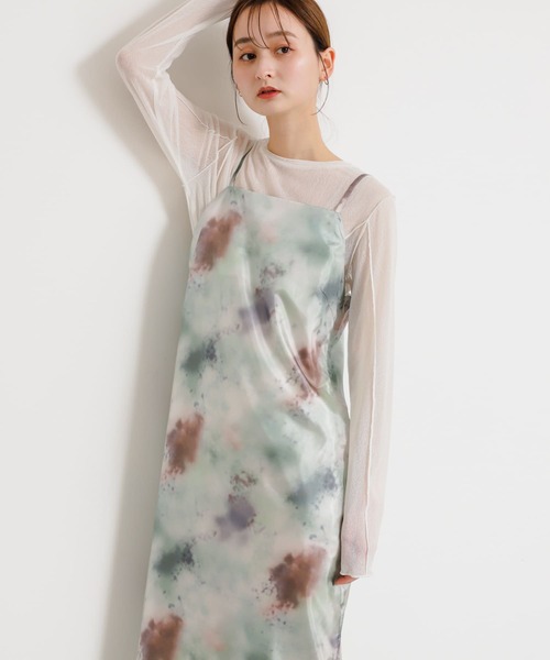 SENSE OF PLACE by URBAN RESEARCH（センスオブプレイスバイアーバンリサーチ）の「ボカシプリントキャミワンピース（ワンピース・レディース・グリーン/ブラック/ブルー・S/ONE）」の15枚目の写真