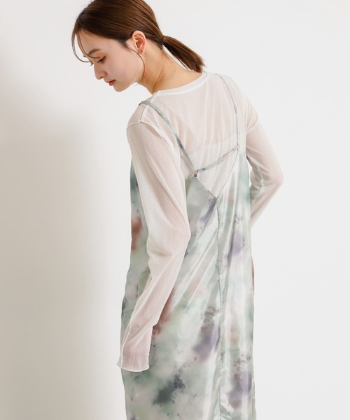 SENSE OF PLACE by URBAN RESEARCH（センスオブプレイスバイアーバンリサーチ）の「ボカシプリントキャミワンピース（ワンピース・レディース・グリーン/ブラック/ブルー・S/ONE）」の16枚目の写真