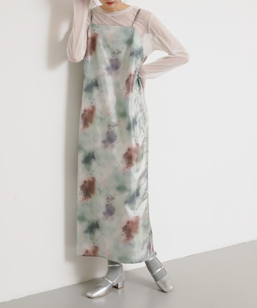 SENSE OF PLACE by URBAN RESEARCH（センスオブプレイスバイアーバンリサーチ）の「ボカシプリントキャミワンピース（ワンピース・レディース・グリーン/ブラック/ブルー・S/ONE）」の18枚目の写真