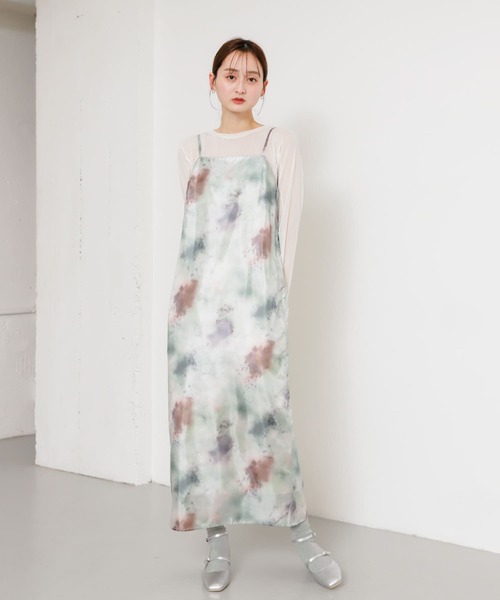 SENSE OF PLACE by URBAN RESEARCH（センスオブプレイスバイアーバンリサーチ）の「ボカシプリントキャミワンピース（ワンピース・レディース・グリーン/ブラック/ブルー・S/ONE）」の20枚目の写真