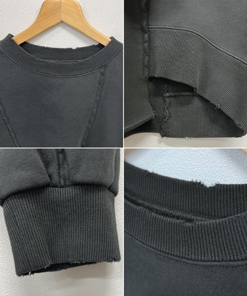 Futier land（フューティアランド）の「アシンメトリーダメージショートプルオーバー（スウェット・レディース・ライトイエロー/アイボリー/ブラック・FREE）」の8枚目の写真