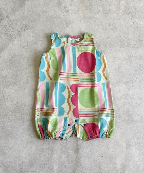 HOGAN RANCH WEAR(ホーガンランチウエア)の「ソウガラタンクロンパース(70~80cm)(ロンパース・キッズ・マルチ/アイボリー/グリーン・80/70)」の1枚目の写真