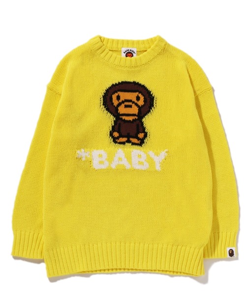 A BATHING APE(アベイシングエイプ)の「BABYILONIT(ニット/セーター・キッズ・イエロー/グリーン・130/140/110/100/120)」の2枚目の写真