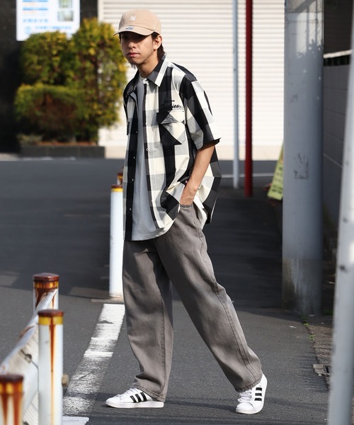 Dickies（ディッキーズ）の「【GENUINE DICKIES/ジェニュインディッキーズ】T/Cツイル刺繍入りチェック・ストライプワーク半袖シャツ（シャツ/ブラウス・メンズ・ブラック系/ネイビー系/ホワイト系/レッド系・M/L/XL）」の15枚目の写真