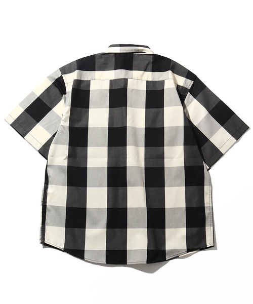 Dickies（ディッキーズ）の「【GENUINE DICKIES/ジェニュインディッキーズ】T/Cツイル刺繍入りチェック・ストライプワーク半袖シャツ（シャツ/ブラウス・メンズ・ブラック系/ネイビー系/ホワイト系/レッド系・M/L/XL）」の10枚目の写真