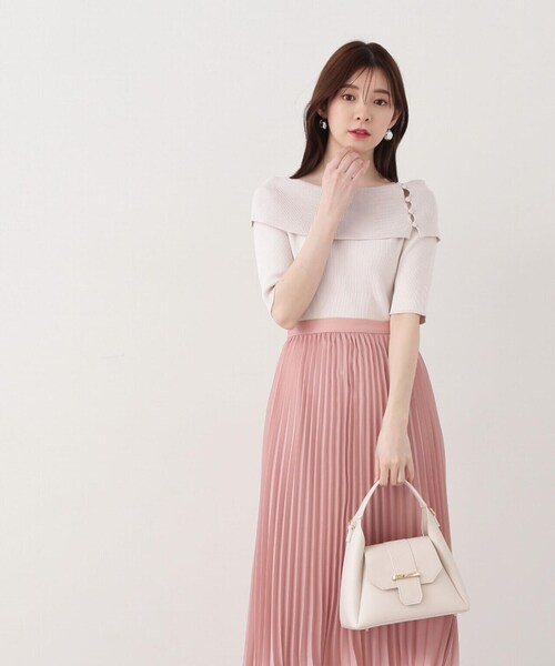 PROPORTION BODY DRESSING（プロポーションボディドレッシング）の「ボタン付きオフショルニット / 1214170402（ニット/セーター・レディース・ブラック/ベージュ/ピンク・FREE）」の12枚目の写真