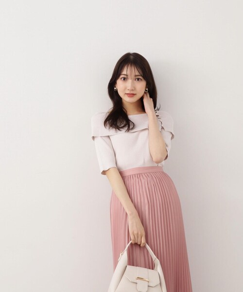 PROPORTION BODY DRESSING（プロポーションボディドレッシング）の「ボタン付きオフショルニット / 1214170402（ニット/セーター・レディース・ブラック/ベージュ/ピンク・FREE）」の13枚目の写真