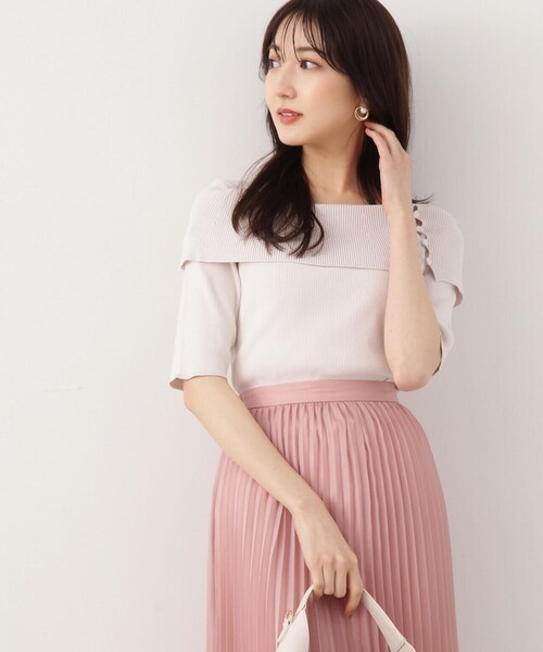 PROPORTION BODY DRESSING（プロポーションボディドレッシング）の「ボタン付きオフショルニット / 1214170402（ニット/セーター・レディース・ブラック/ベージュ/ピンク・FREE）」の14枚目の写真