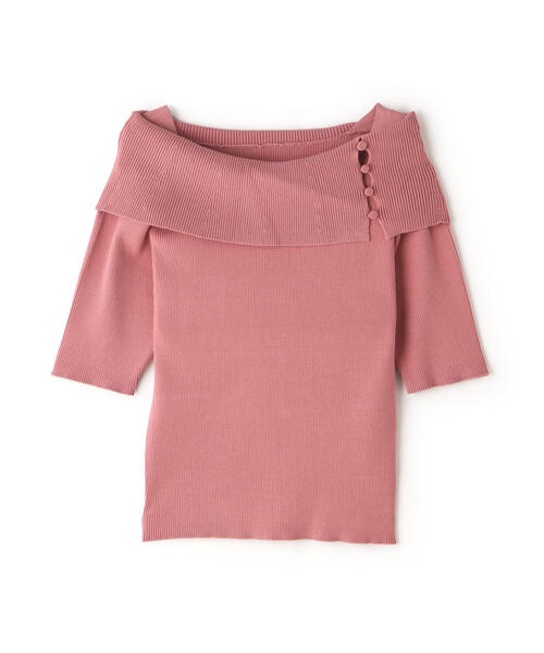 PROPORTION BODY DRESSING（プロポーションボディドレッシング）の「ボタン付きオフショルニット / 1214170402（ニット/セーター・レディース・ブラック/ベージュ/ピンク・FREE）」の16枚目の写真