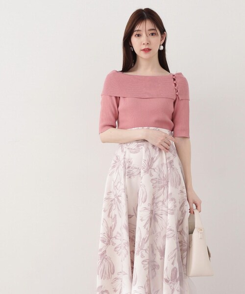 PROPORTION BODY DRESSING（プロポーションボディドレッシング）の「ボタン付きオフショルニット / 1214170402（ニット/セーター・レディース・ブラック/ベージュ/ピンク・FREE）」の18枚目の写真