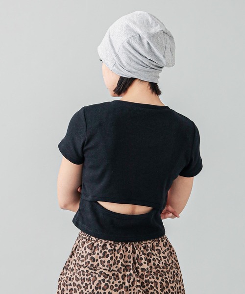 X-girl（エックスガール）の「BACK SLIT S/S TOP（Tシャツ/カットソー・レディース・ブラック/ホワイト・S/M）」の17枚目の写真