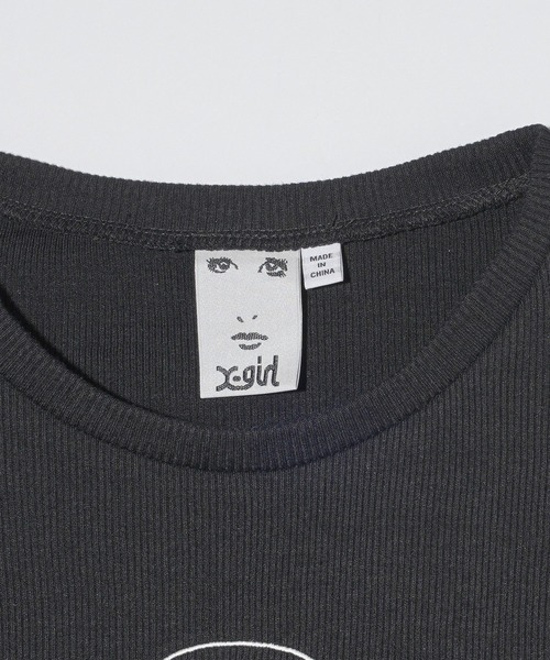 X-girl（エックスガール）の「BACK SLIT S/S TOP（Tシャツ/カットソー・レディース・ブラック/ホワイト・S/M）」の9枚目の写真