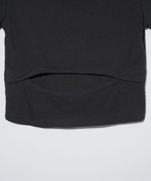 X-girl（エックスガール）の「BACK SLIT S/S TOP（Tシャツ/カットソー・レディース・ブラック/ホワイト・S/M）」の14枚目の写真