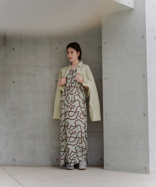 Kastane（カスタネ）の「【2024SS/2サイズ展開】グラフィティキャミワンピース（ワンピース・レディース・ミント/アイボリー・0/1）」の4枚目の写真