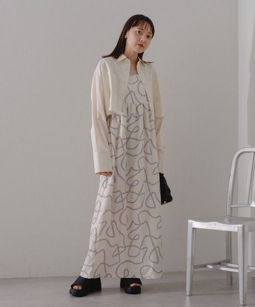 Kastane（カスタネ）の「【2024SS/2サイズ展開】グラフィティキャミワンピース（ワンピース・レディース・ミント/アイボリー・0/1）」の14枚目の写真