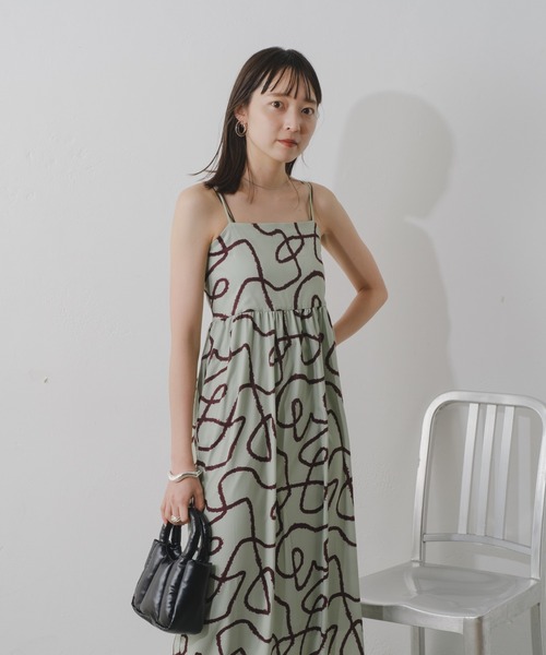 Kastane（カスタネ）の「【2024SS/2サイズ展開】グラフィティキャミワンピース（ワンピース・レディース・ミント/アイボリー・0/1）」の10枚目の写真