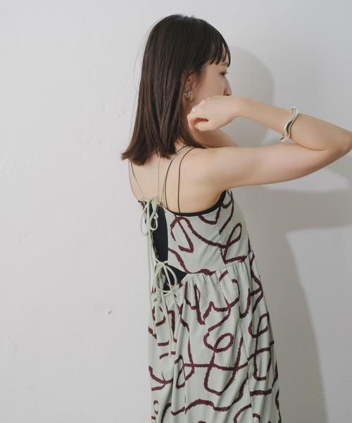 Kastane（カスタネ）の「【2024SS/2サイズ展開】グラフィティキャミワンピース（ワンピース・レディース・ミント/アイボリー・0/1）」の13枚目の写真