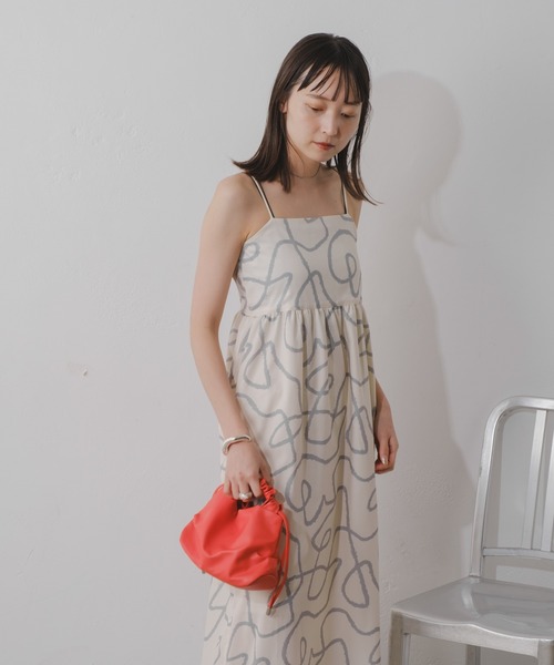 Kastane（カスタネ）の「【2024SS/2サイズ展開】グラフィティキャミワンピース（ワンピース・レディース・ミント/アイボリー・0/1）」の20枚目の写真