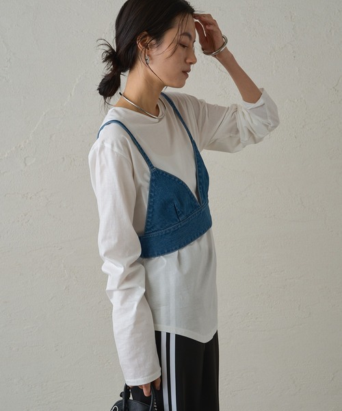 ダークブラウン デニム ビスチェ デニムビスチェ: トップス｜ハニーズ公式通販