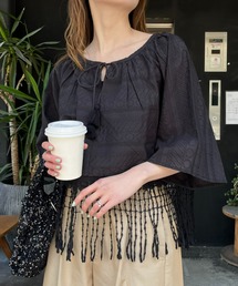 CIAOPANIC TYPY | 【india】2WAYカットワークレース裾フリンジブラウス(シャツ/ブラウス)
