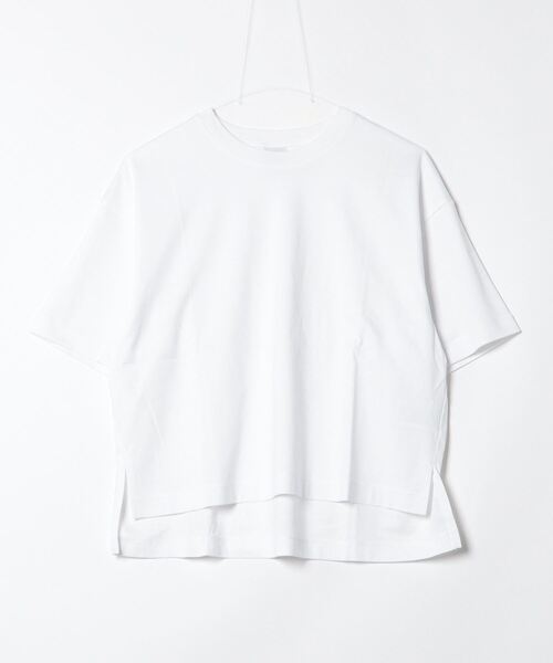 TIGORA(ティゴラ)の「ティゴラ TIGORA シルケットオーバーサイズTシャツ(Tシャツ/カットソー・レディース・ホワイト/サックスブルー/ライトベージュ/ブラック・S/M/L/XL)」の1枚目の写真