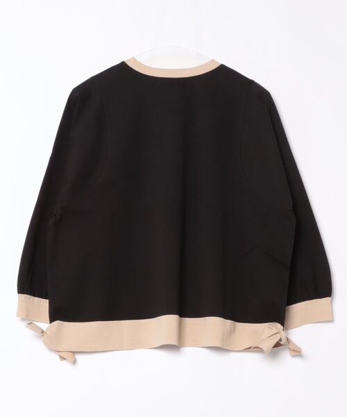 antic rag（アンティックラグ）の「リボンバイカラープルオーバー（Tシャツ/カットソー・レディース・ベージュ/アイボリー/ブラック・FREE）」の4枚目の写真