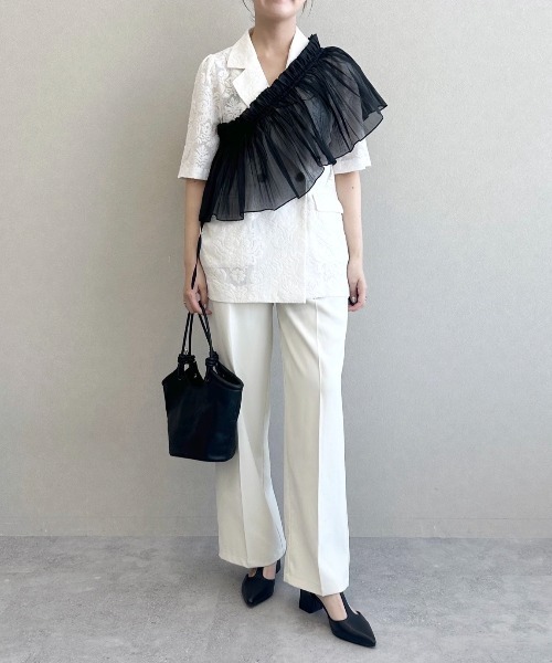 【セール】［追加1］タックスリーブアソートジャケット 113619（テーラードジャケット）｜mysty woman（ミスティウーマン）