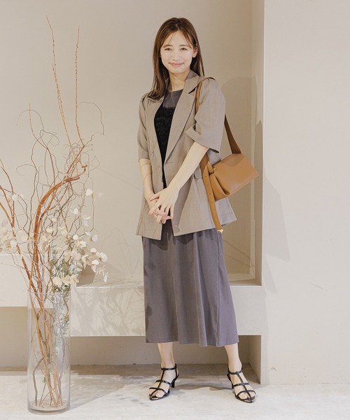 【セール】［追加1］タックスリーブアソートジャケット 113619（テーラードジャケット）｜mysty woman（ミスティウーマン）