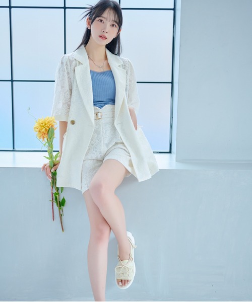 【セール】［追加1］タックスリーブアソートジャケット 113619（テーラードジャケット）｜mysty woman（ミスティウーマン）