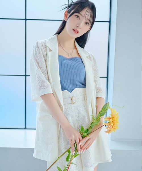 【セール】［追加1］タックスリーブアソートジャケット 113619（テーラードジャケット）｜mysty woman（ミスティウーマン）