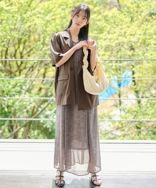 【セール】［追加1］タックスリーブアソートジャケット 113619（テーラードジャケット）｜mysty woman（ミスティウーマン）